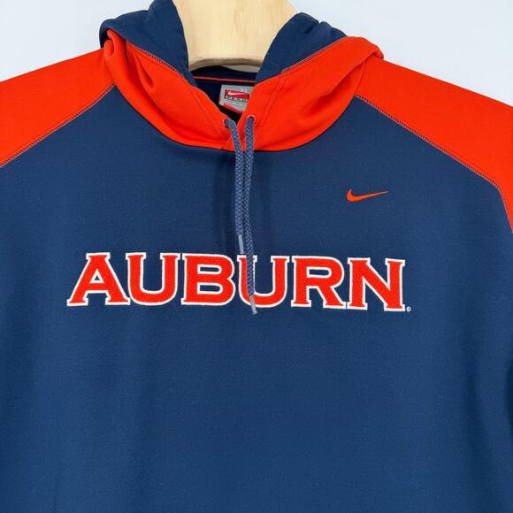 Nike Auburn Hoodie Size XL Men's Navy Felt Lettering Y2K - Picture 3 of 9